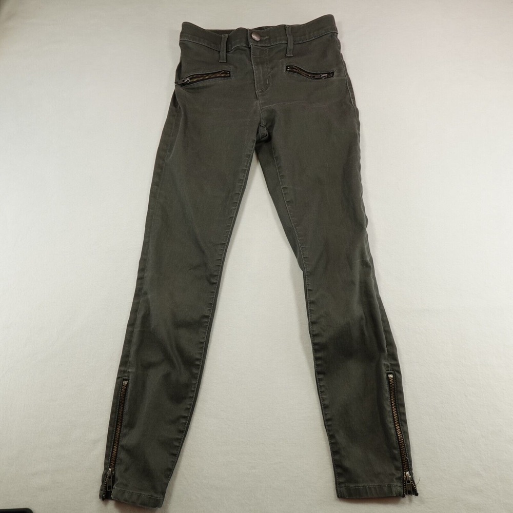 Current Elliott‎ Pants Womens 27x26 Gray Soho Zippers Stiletto Mid Rise Stretch